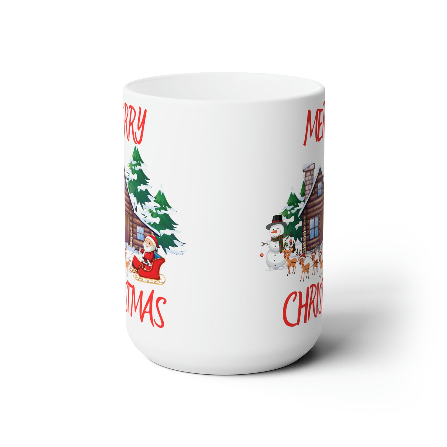 Merry Christmas Scene 15oz Ceramic Mug