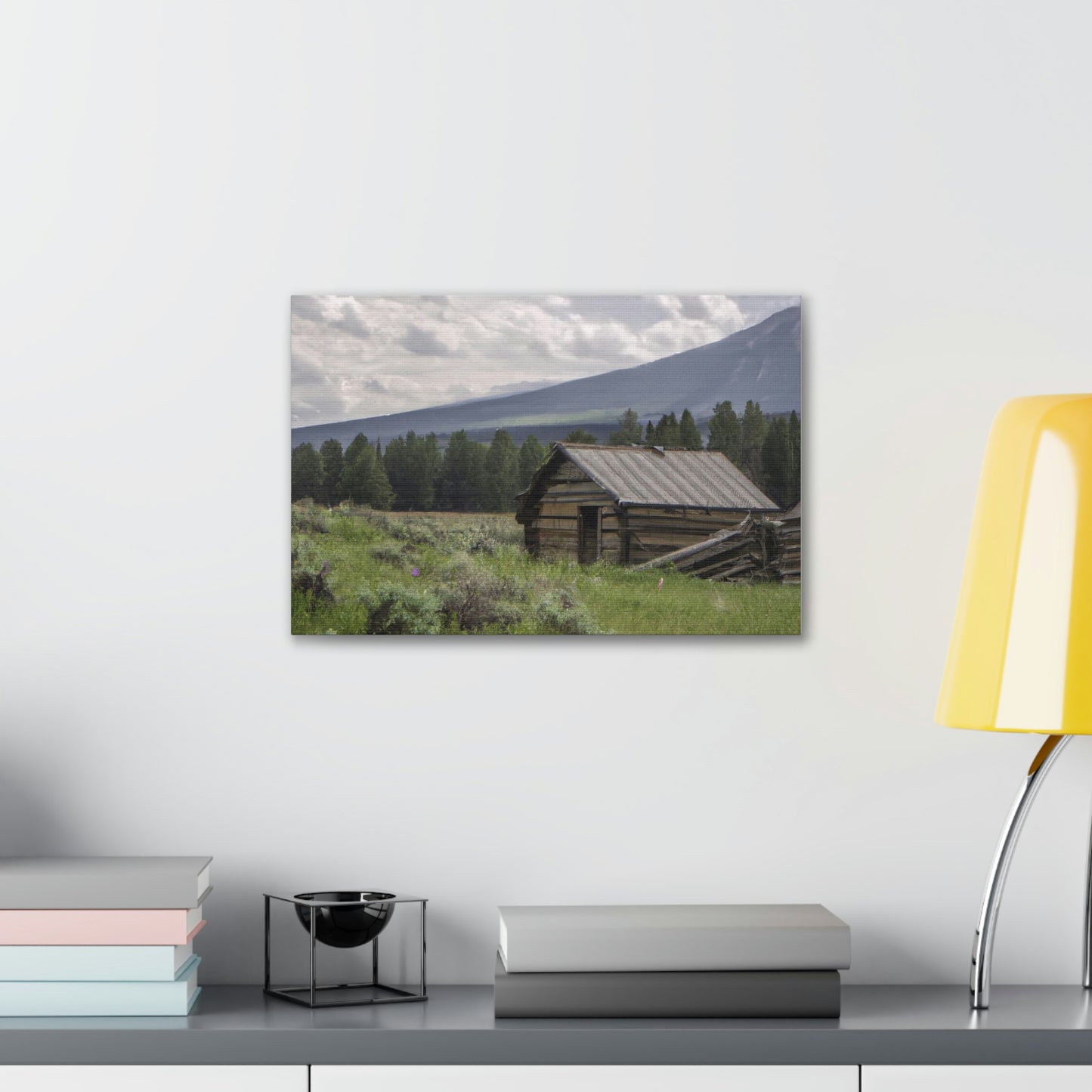 Original AI Created Canvas Print of Rustic Cabin