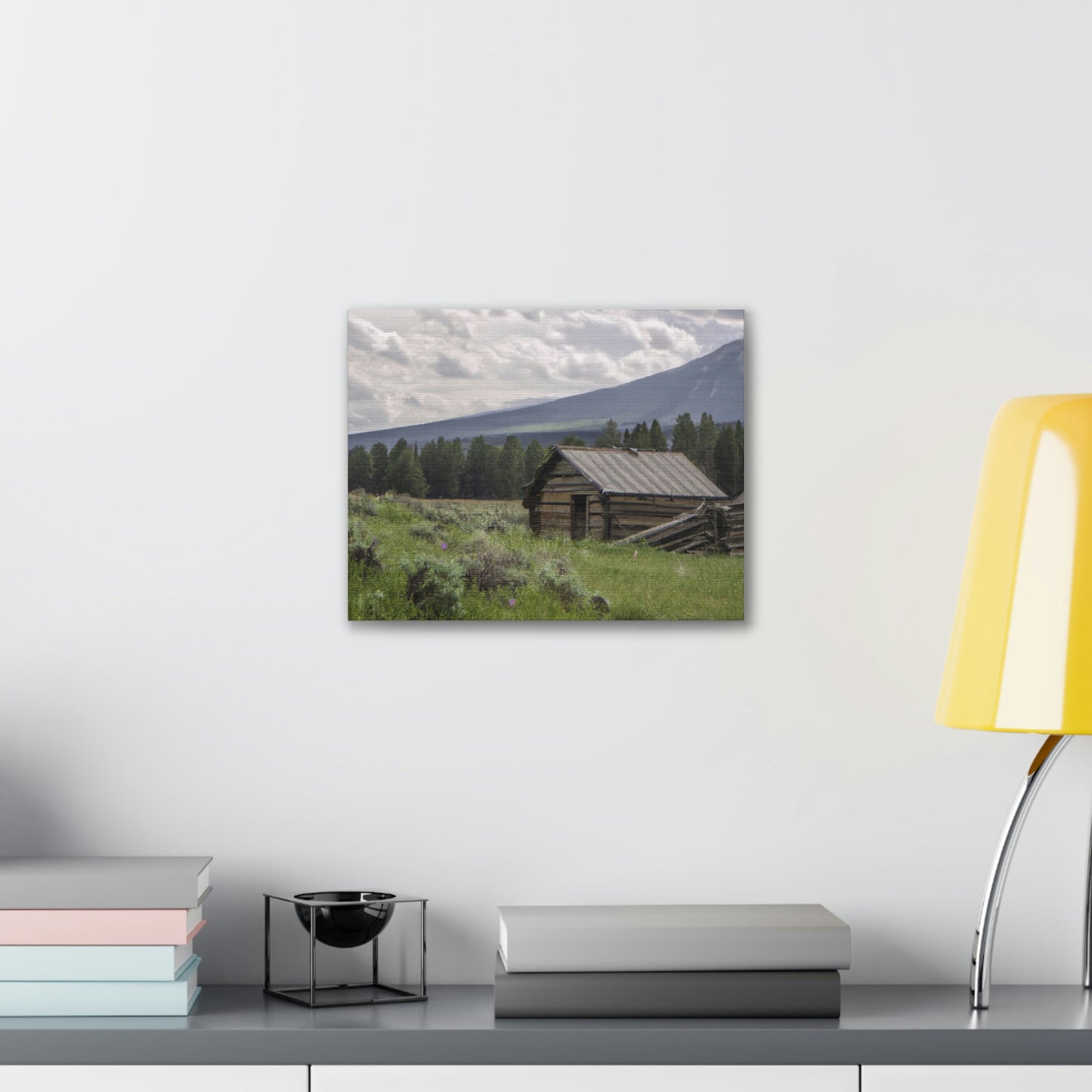 Original AI Created Canvas Print of Rustic Cabin