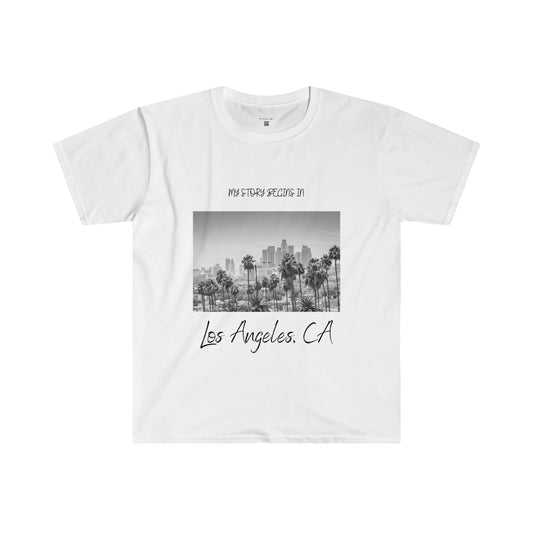 My Story Begins in Los Angeles, CA Unisex Softstyle T-Shirt