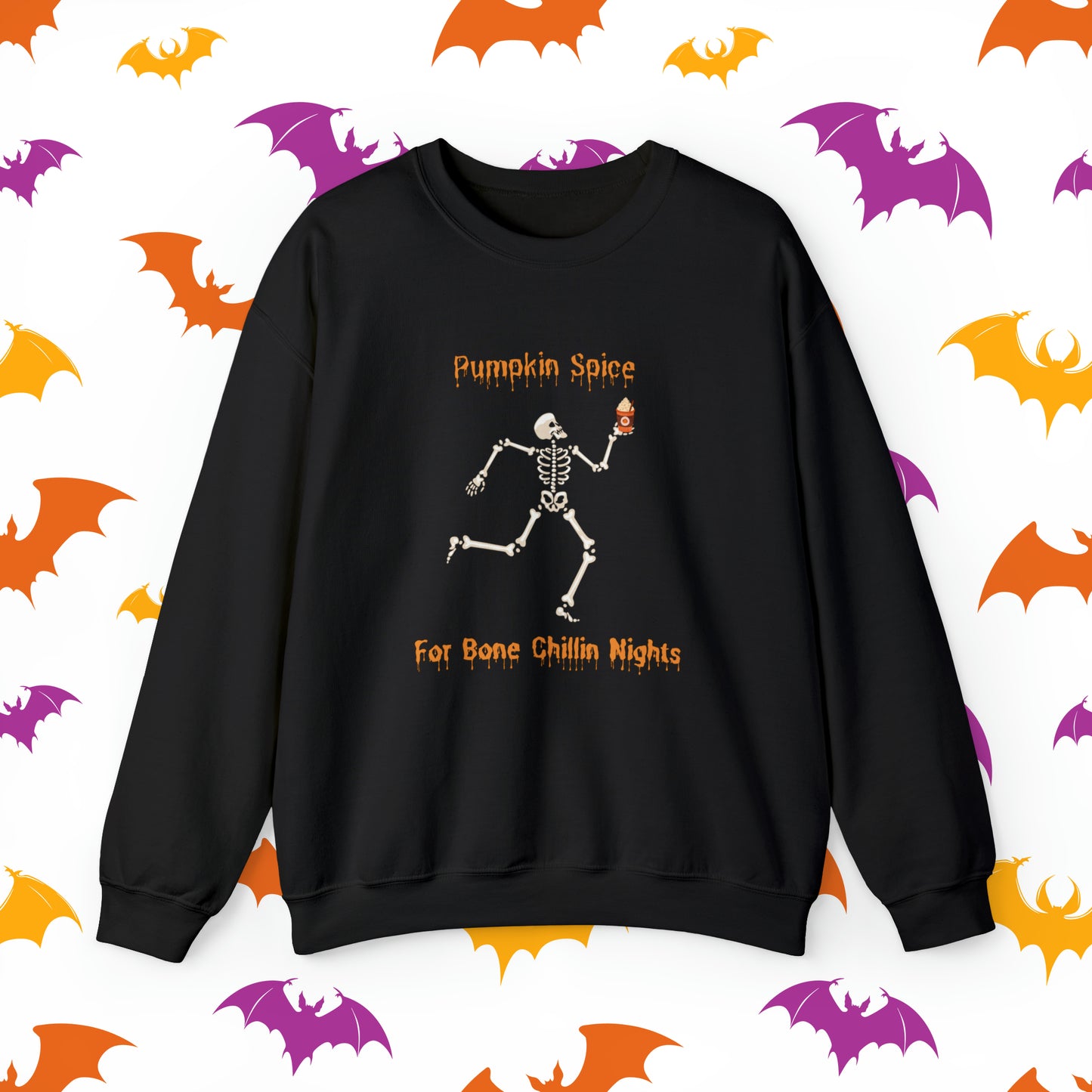 Pumpkin Spice for Bone Chillin Nights Unisex Heavy Blend™ Crewneck Sweatshirt