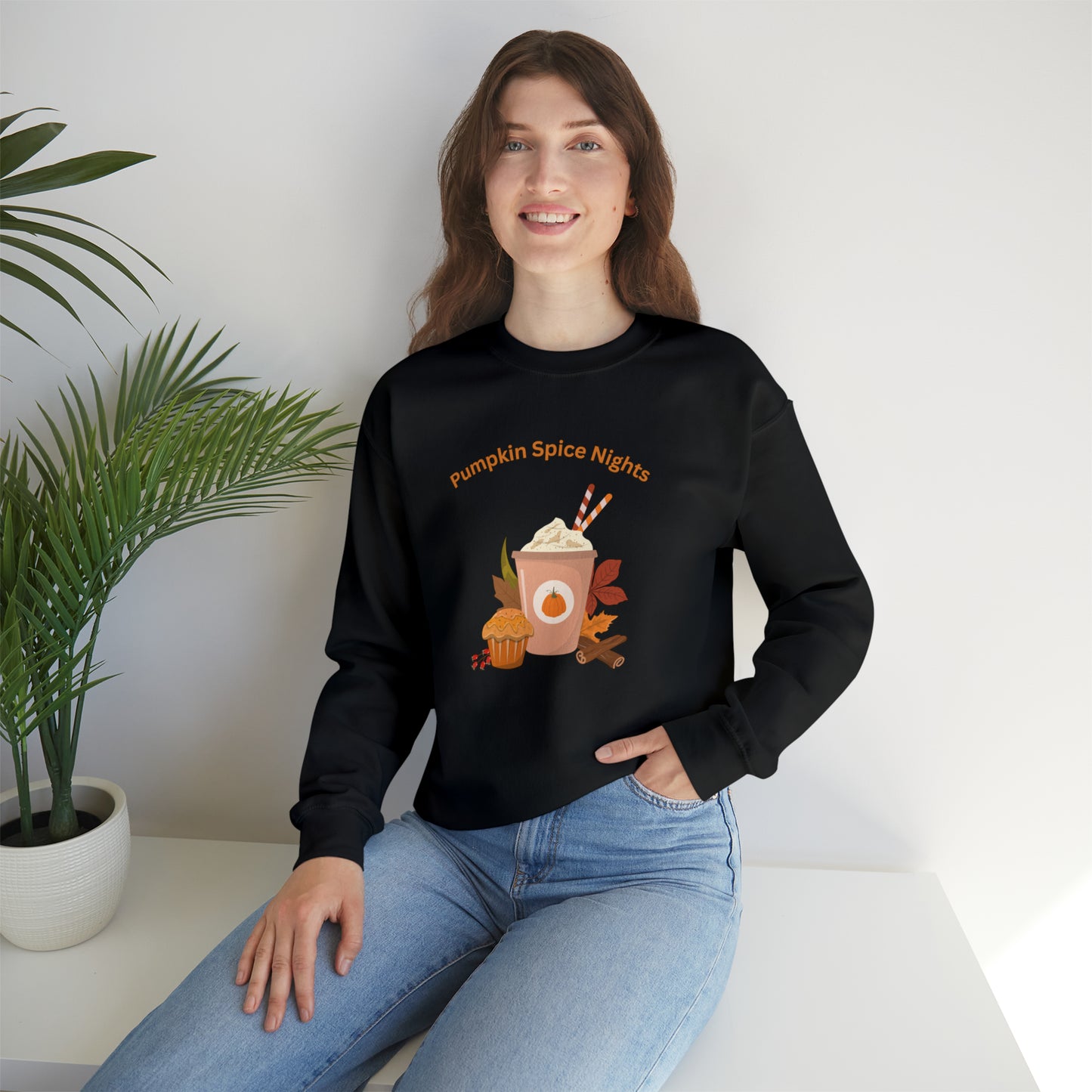 Pumpkin Spice Nights Unisex Heavy Blend™ Crewneck Sweatshirt