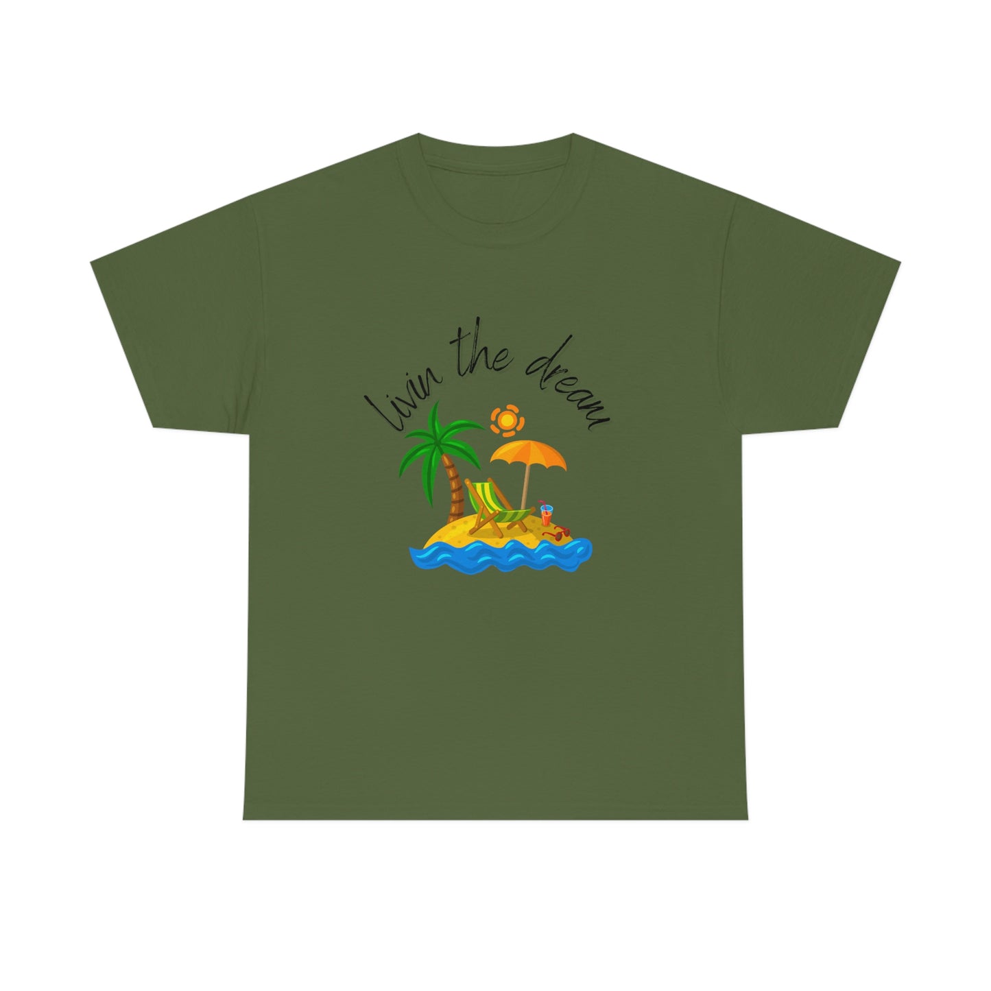 Livin' the Dream" Beach Scene T-Shirt