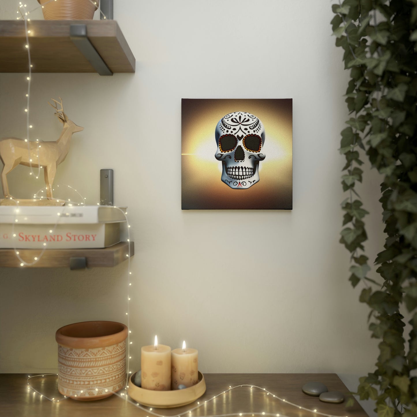 Original AI-Generated Skull Canvas Print