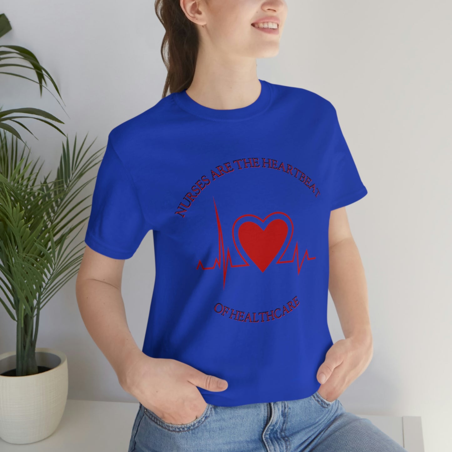 Unisex Jersey Short Sleeve Tee for Nurse, gift for nurse, nurses are the heartbeat for healthcare, heartbeat, nurse valentine gift