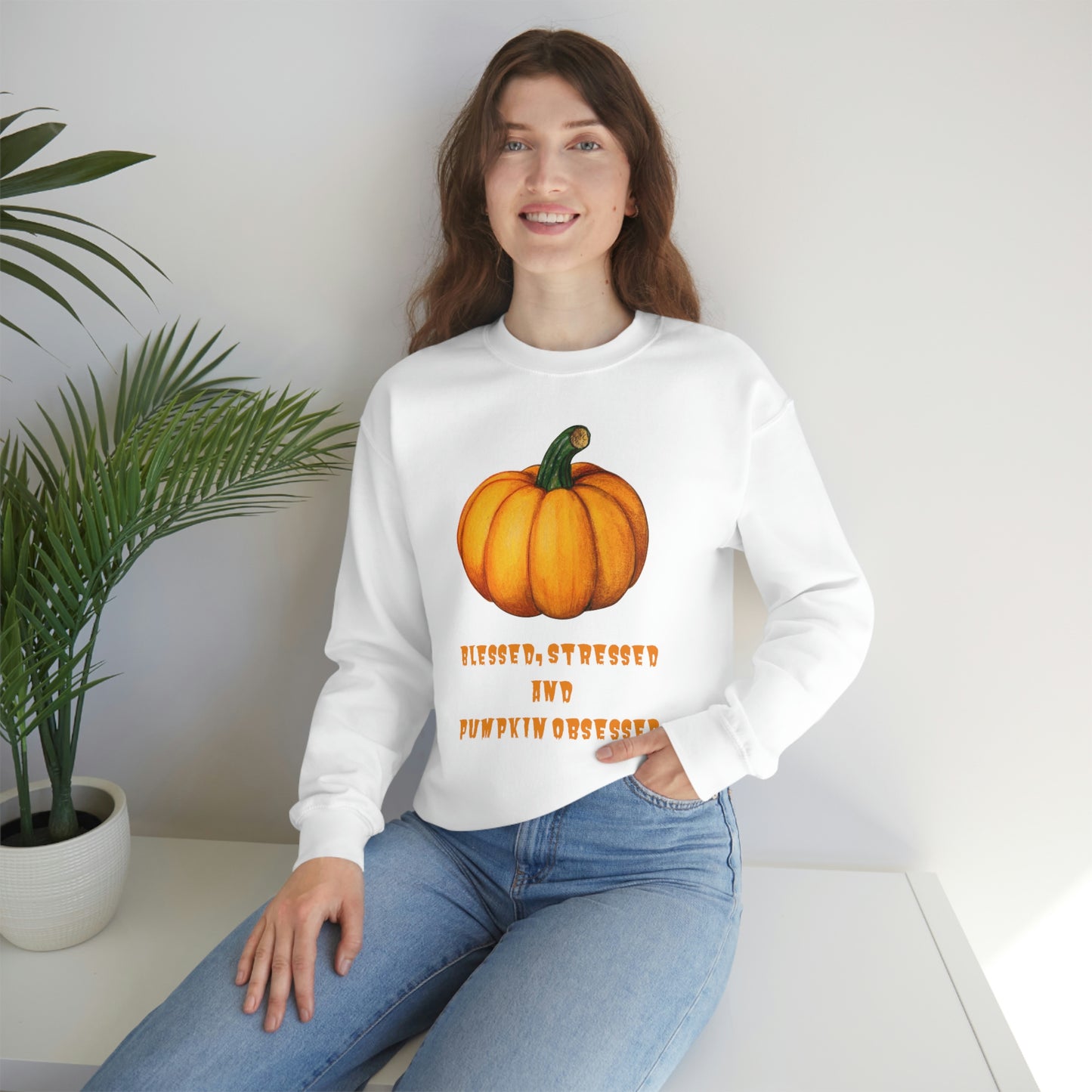 Pumpkin sweatshirt, pumpkin lover gift, obsessed with pumpkin, gift for fall, seasonal sweatshirt