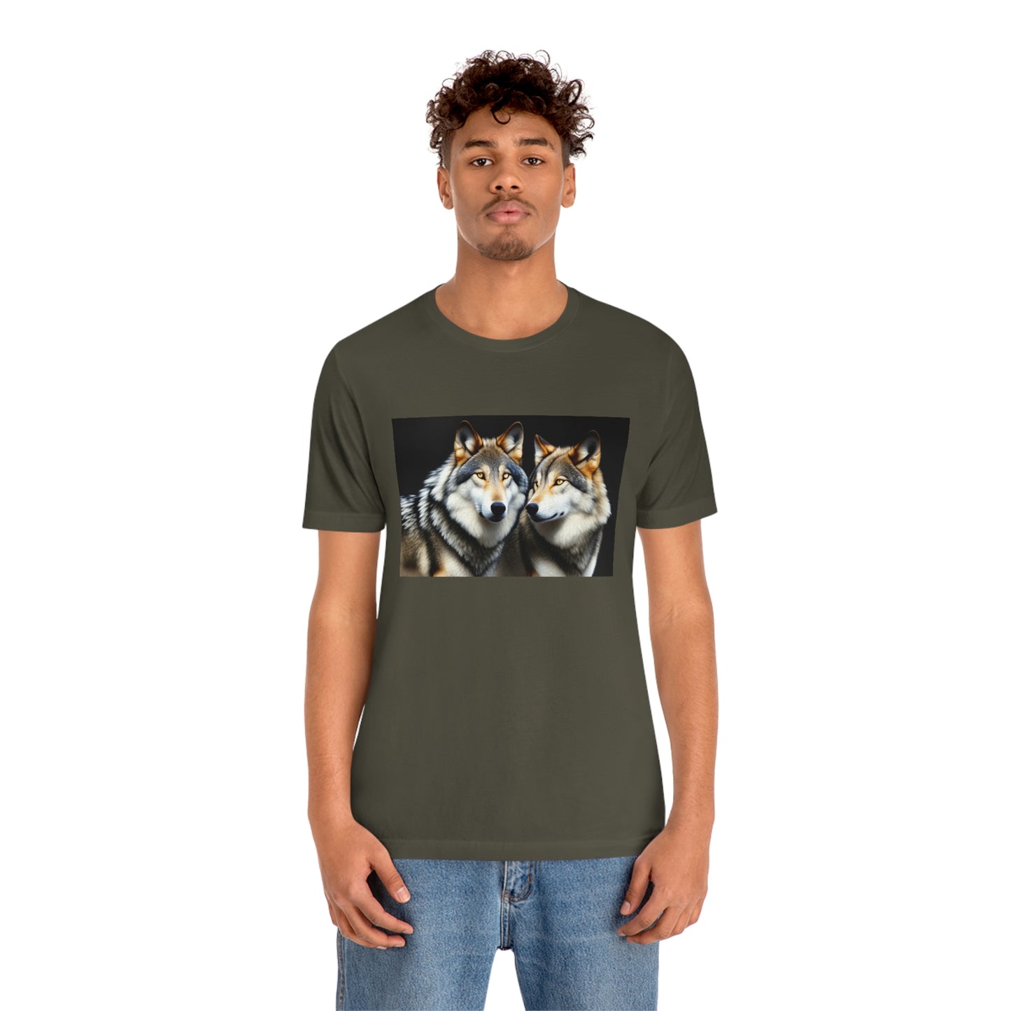 Wolf Short Sleeve Tee, wolves, gift for man, t-shirt for man, t-shirt with wolf, 2 wolves