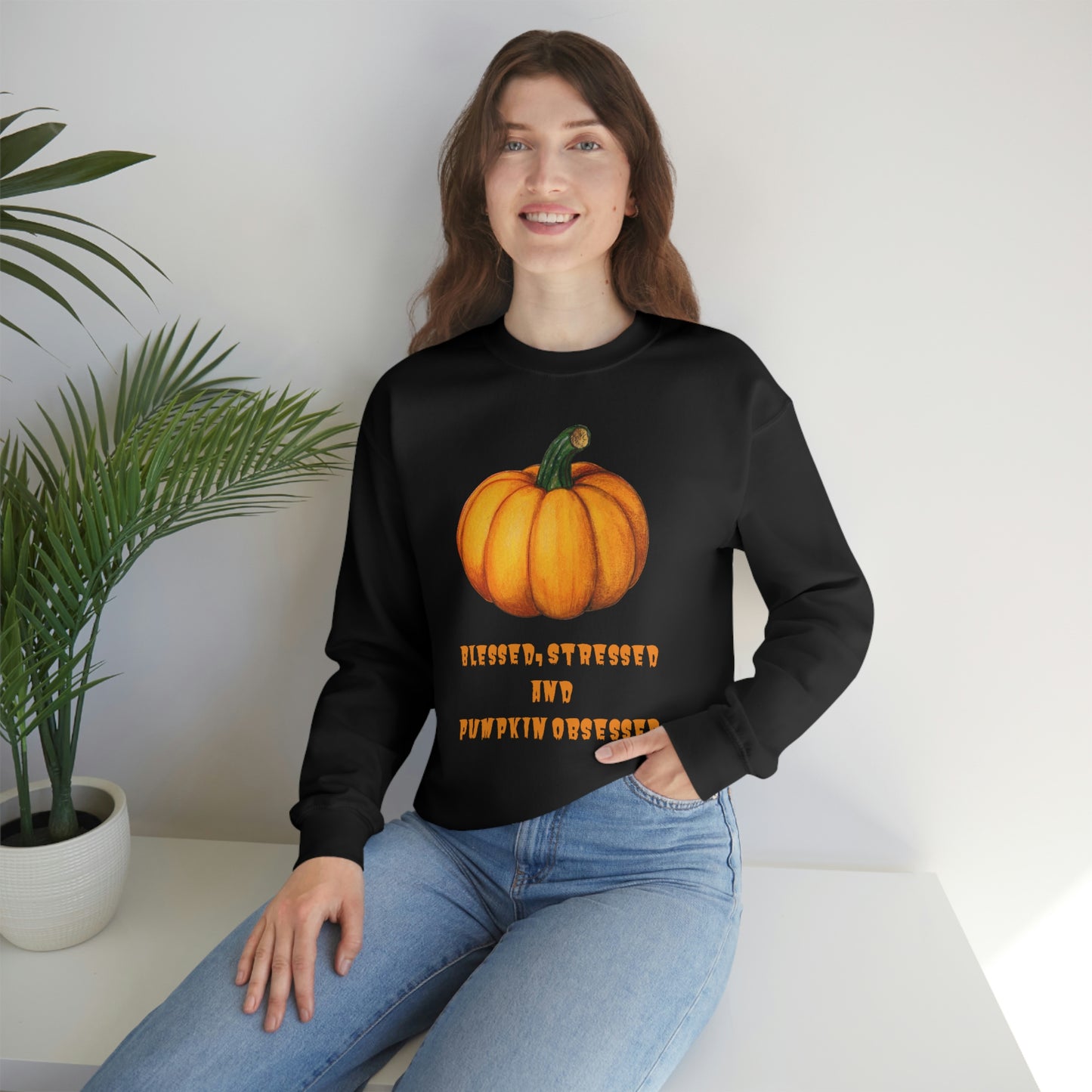 Pumpkin sweatshirt, pumpkin lover gift, obsessed with pumpkin, gift for fall, seasonal sweatshirt