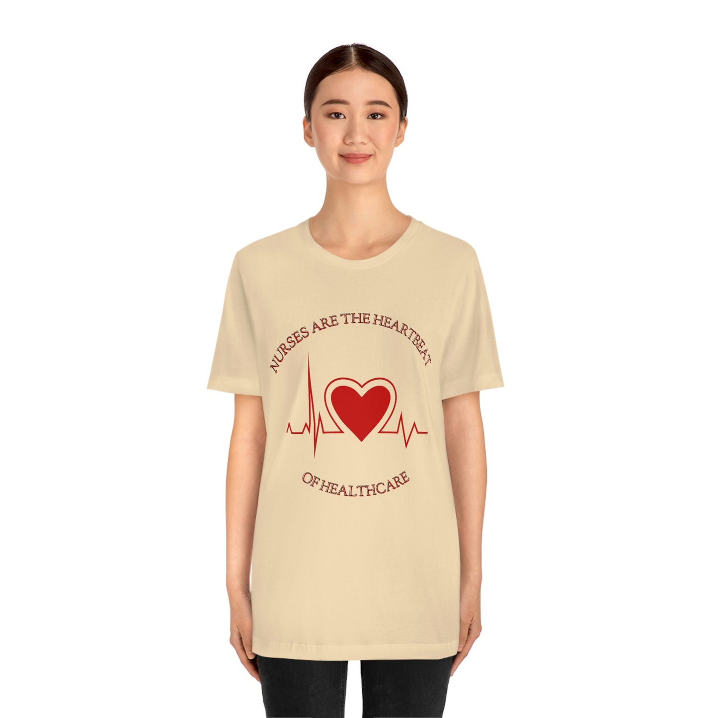 Unisex Jersey Short Sleeve Tee for Nurse, gift for nurse, nurses are the heartbeat for healthcare, heartbeat, nurse valentine gift