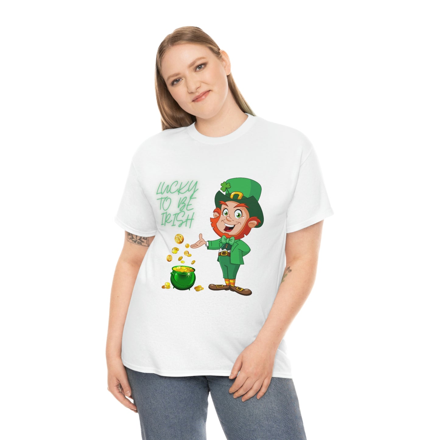 St. Patricks Day, Feeling lucky, rainbow, pot of gold, Unisex Ultra Cotton Tee, Lucky to be irish, shamrock, leprechaun