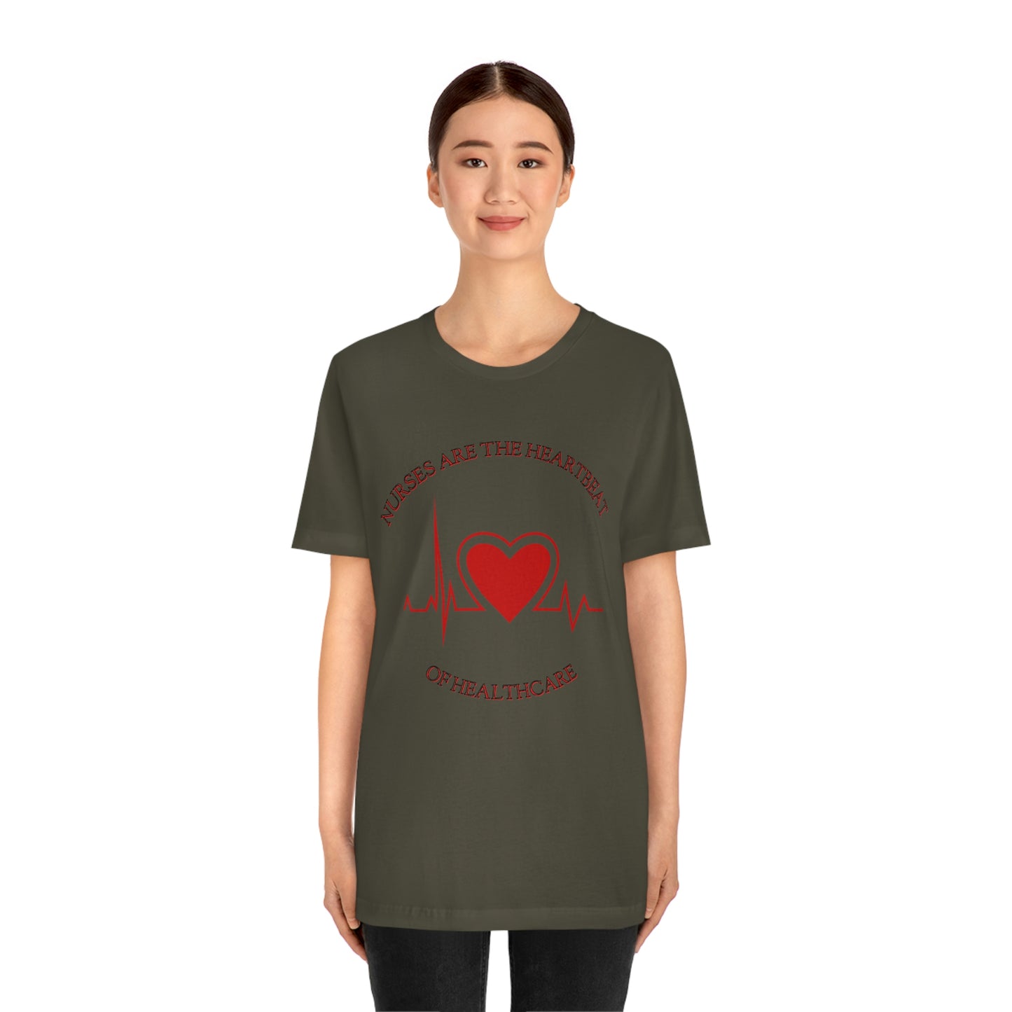 Unisex Jersey Short Sleeve Tee for Nurse, gift for nurse, nurses are the heartbeat for healthcare, heartbeat, nurse valentine gift