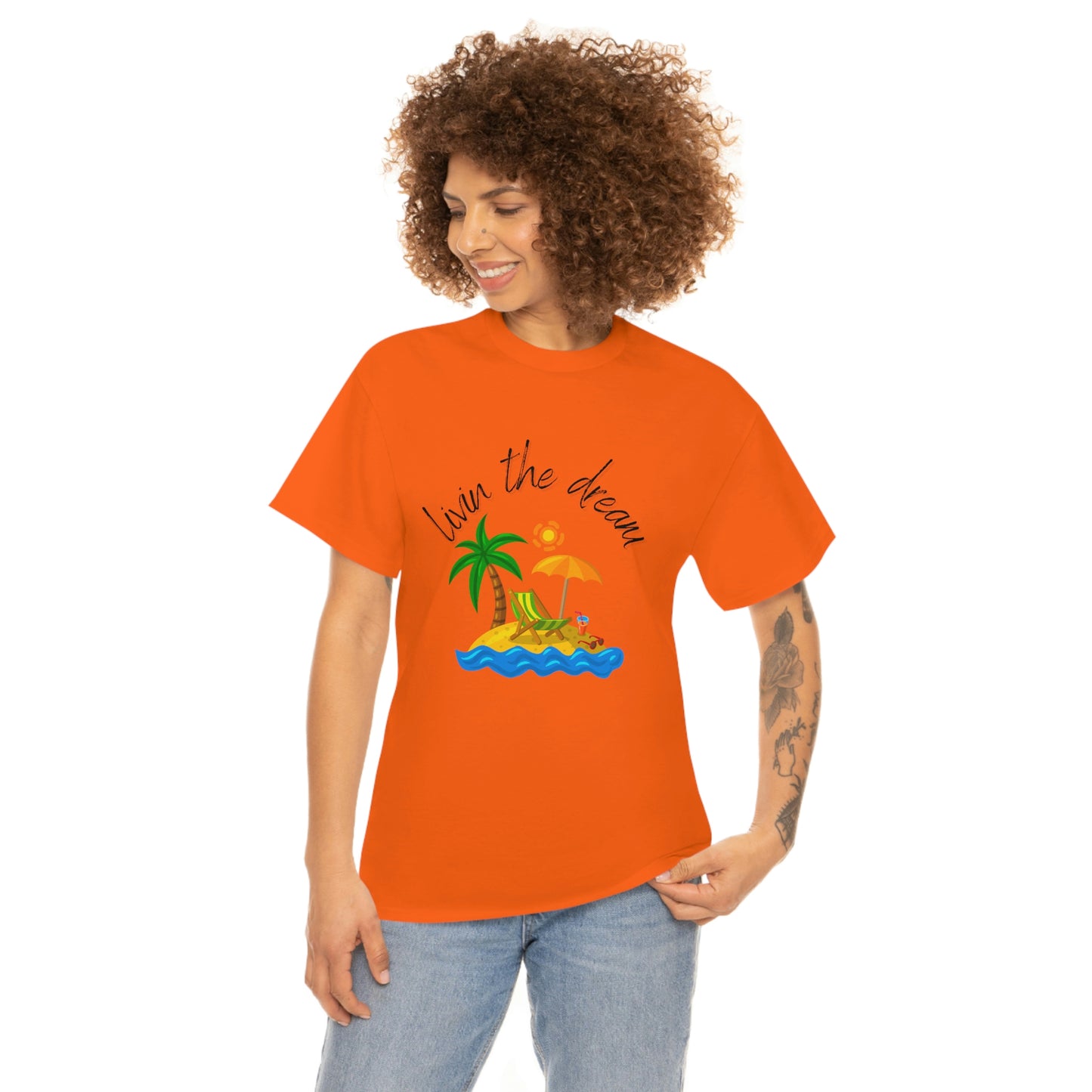 Livin' the Dream" Beach Scene T-Shirt