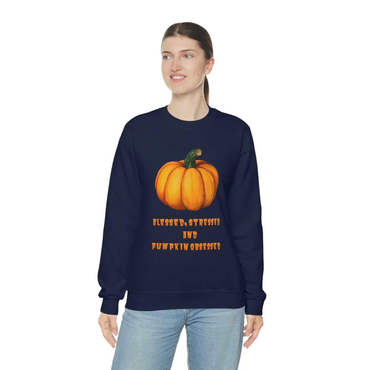 Pumpkin sweatshirt, pumpkin lover gift, obsessed with pumpkin, gift for fall, seasonal sweatshirt