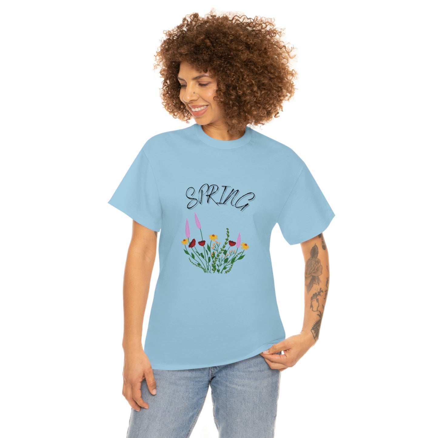 Spring Wildflowers T-Shirt, Unisex Heavy Cotton Tee