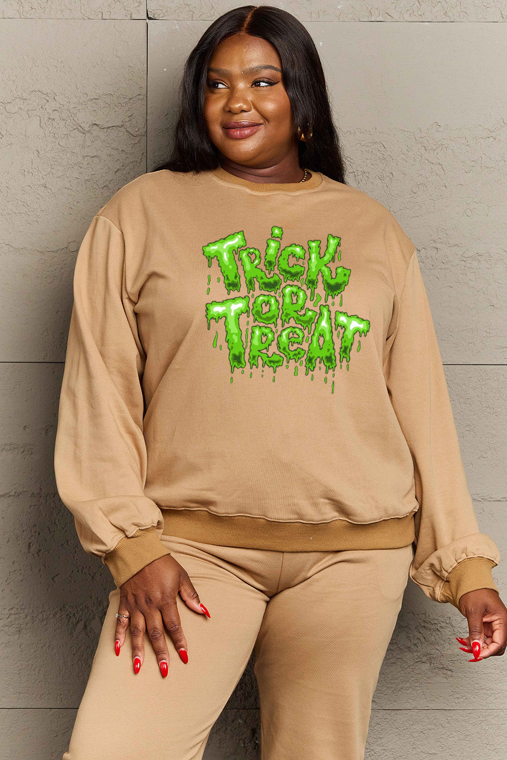 Simply Love Full Size TRICK OR TREAT Graphic Sweatshirt