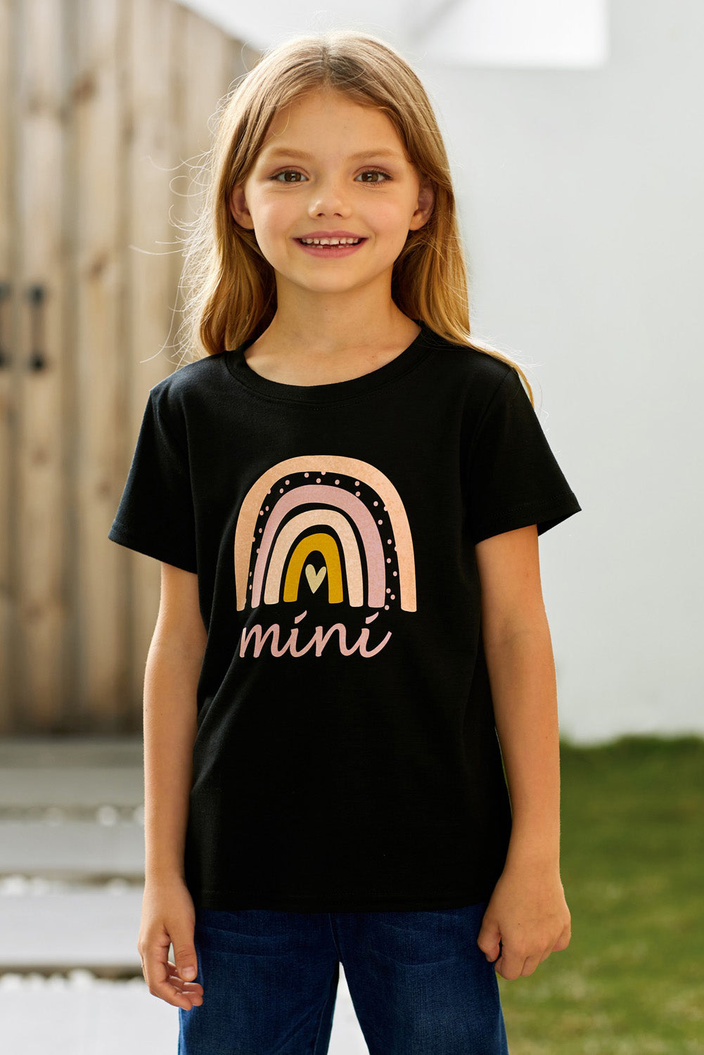 Girls Graphic Round Neck Tee Shirt