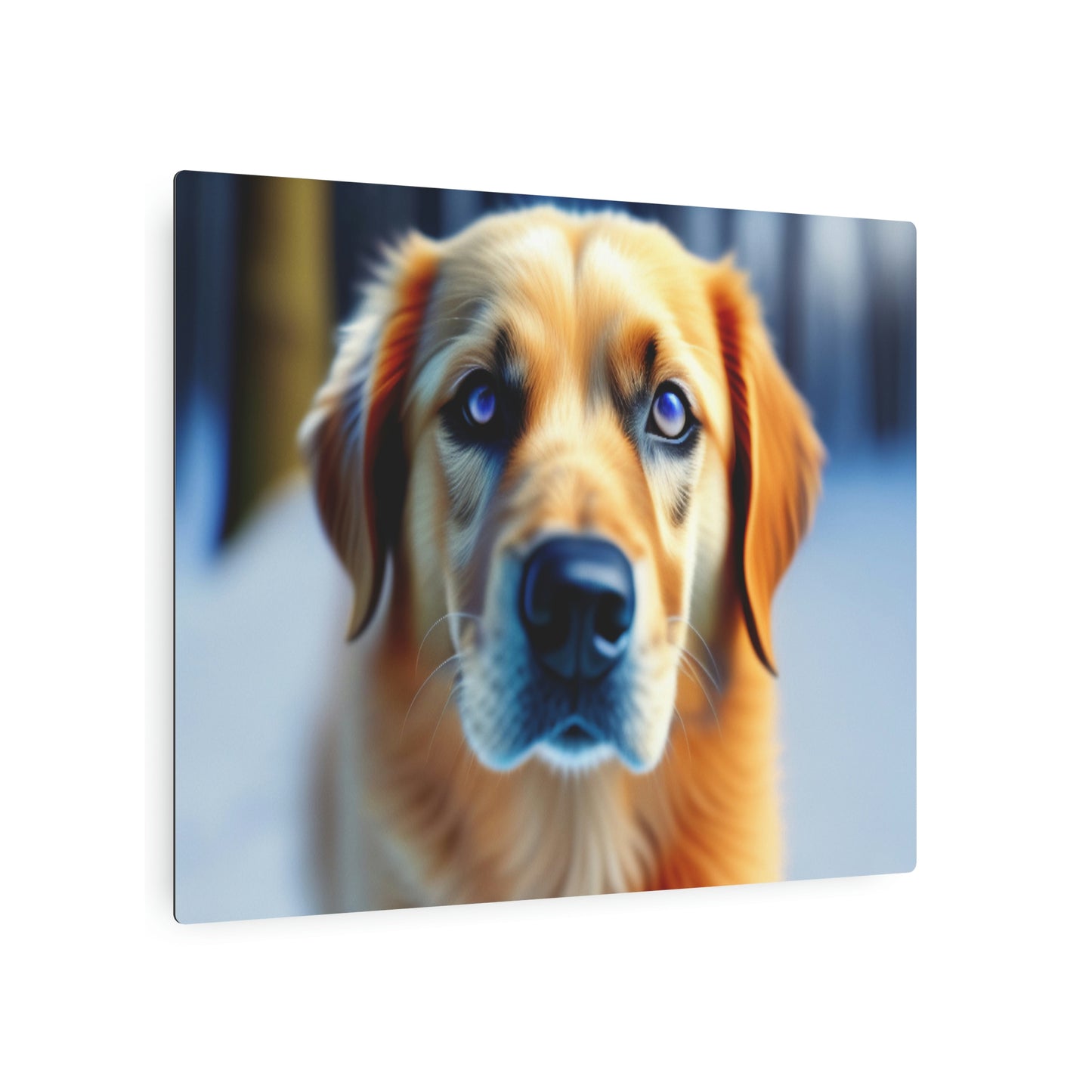 AI-Generated Metal Art Sign of a Majestic Golden Retriever