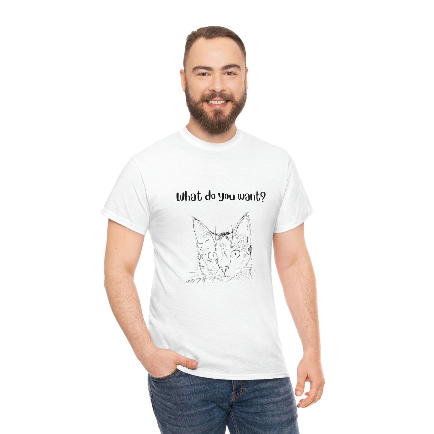 What Do You Want? Cat Slogan T-Shirt