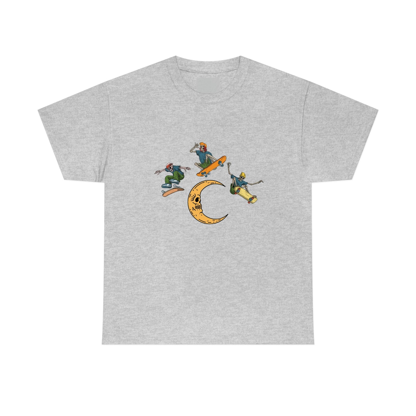 Skateboarding Skeletons Crescent Moon T-Shirt