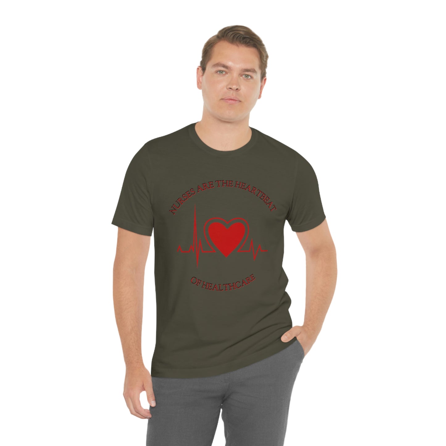 Unisex Jersey Short Sleeve Tee for Nurse, gift for nurse, nurses are the heartbeat for healthcare, heartbeat, nurse valentine gift