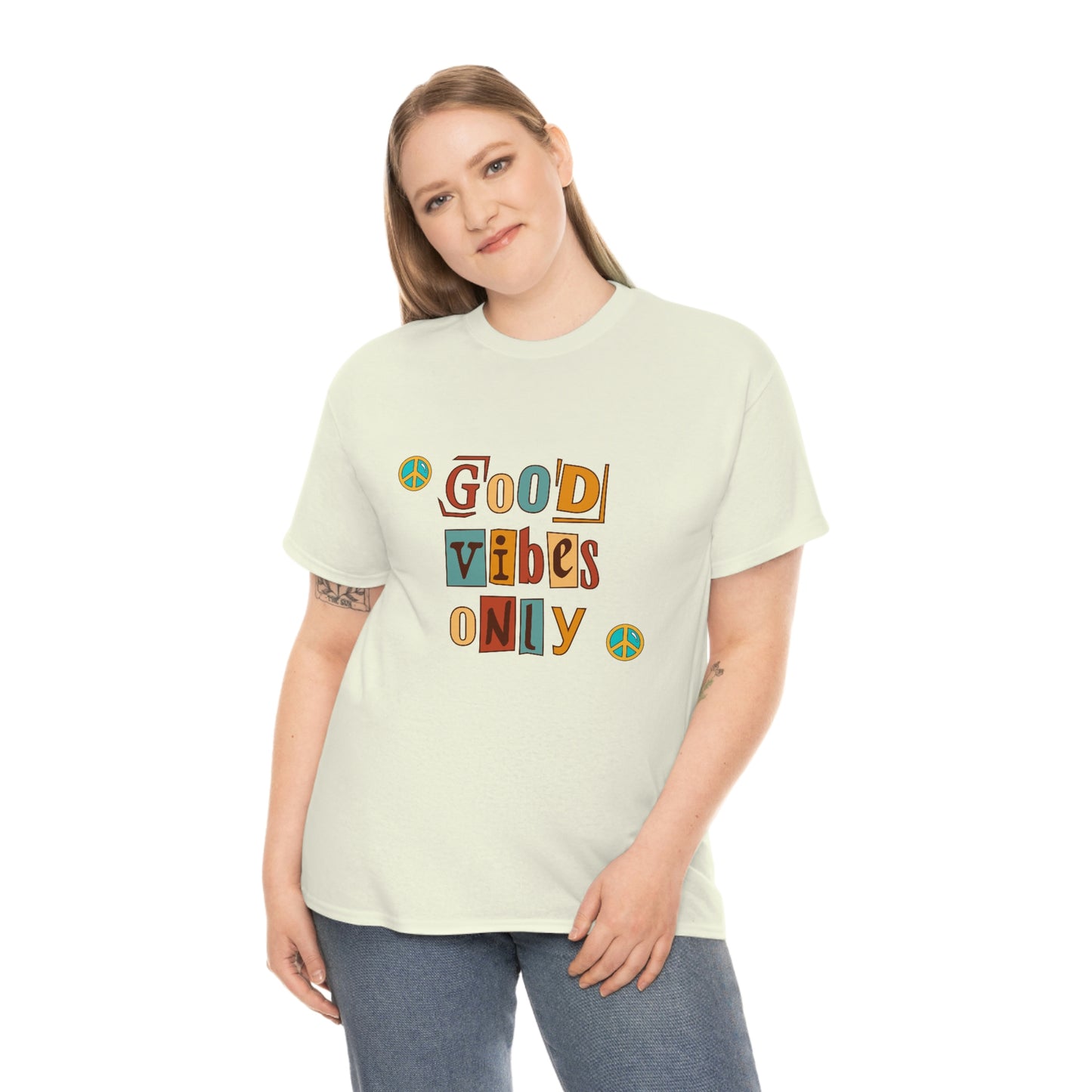 Good Vibes Only Retro Unisex Heavy Cotton Tee