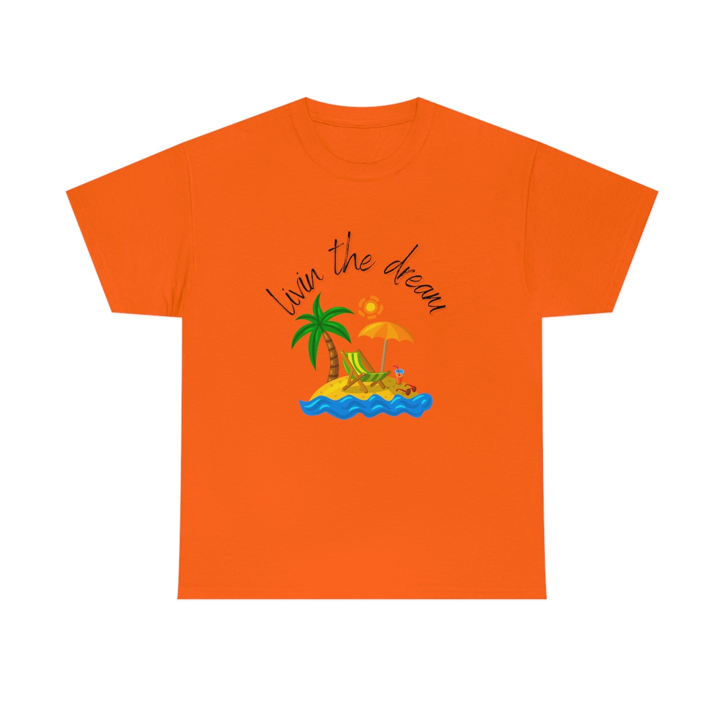 Livin' the Dream" Beach Scene T-Shirt