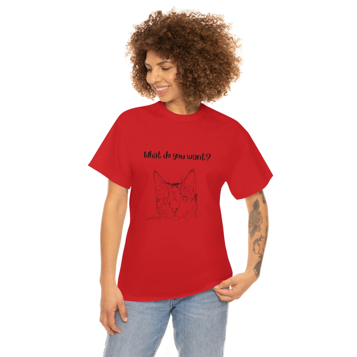 What Do You Want? Cat Slogan T-Shirt