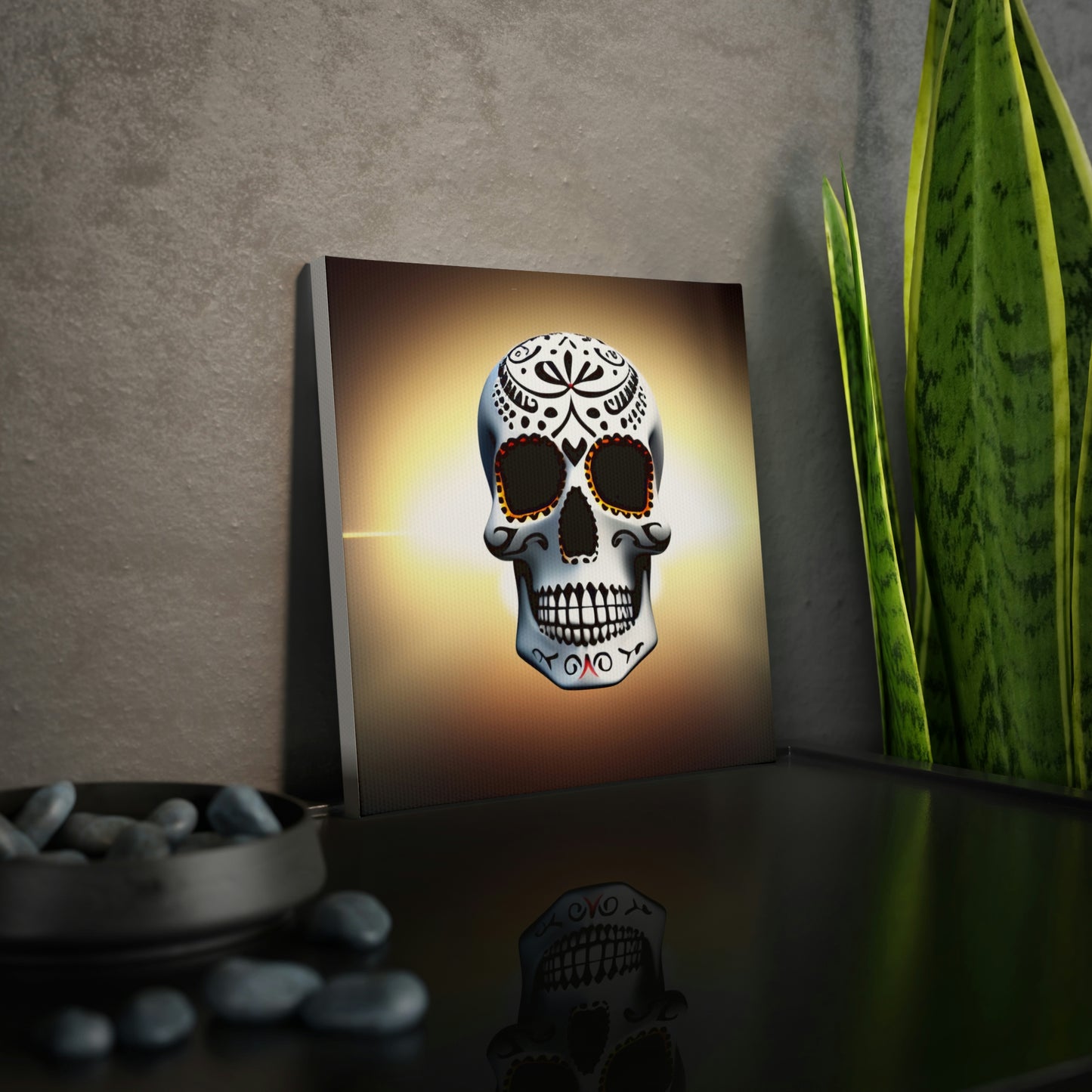 Original AI-Generated Skull Canvas Print