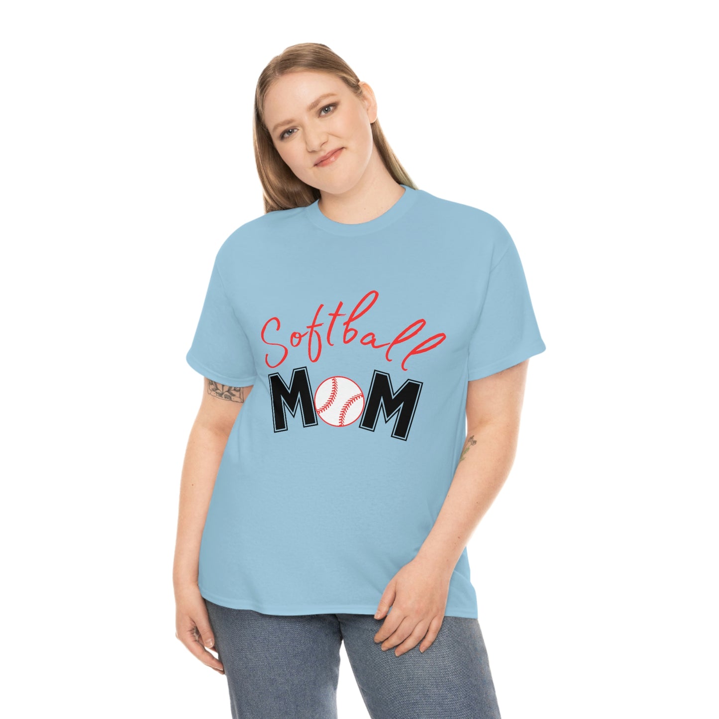 Stylish Softball Mom Cotton Tee