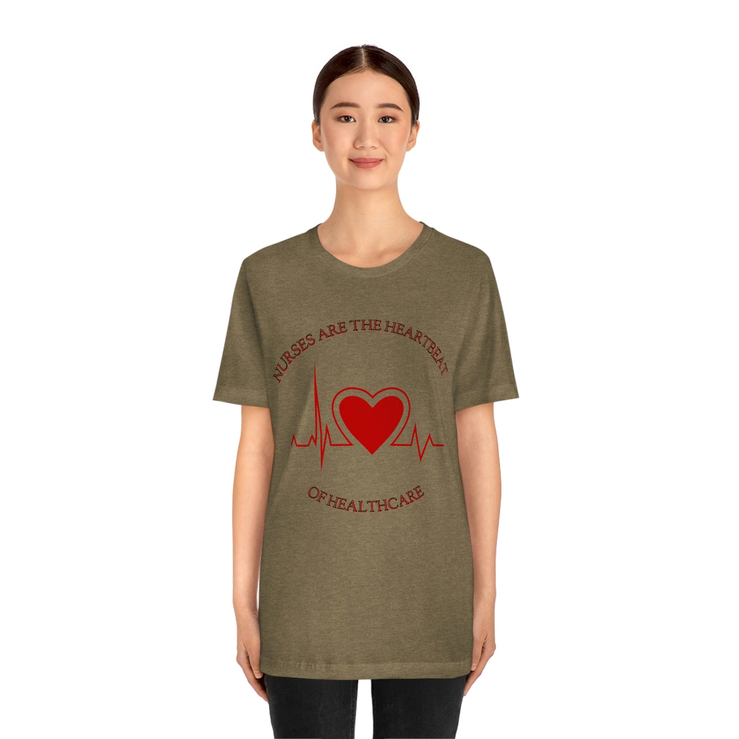 Unisex Jersey Short Sleeve Tee for Nurse, gift for nurse, nurses are the heartbeat for healthcare, heartbeat, nurse valentine gift