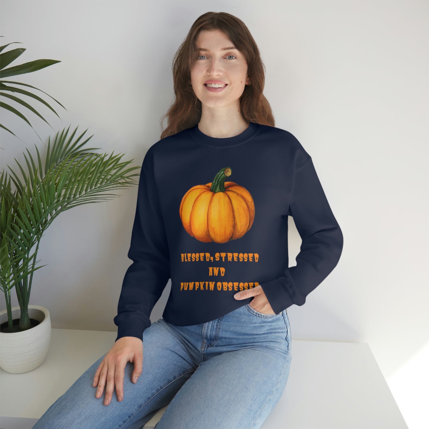 Pumpkin sweatshirt, pumpkin lover gift, obsessed with pumpkin, gift for fall, seasonal sweatshirt