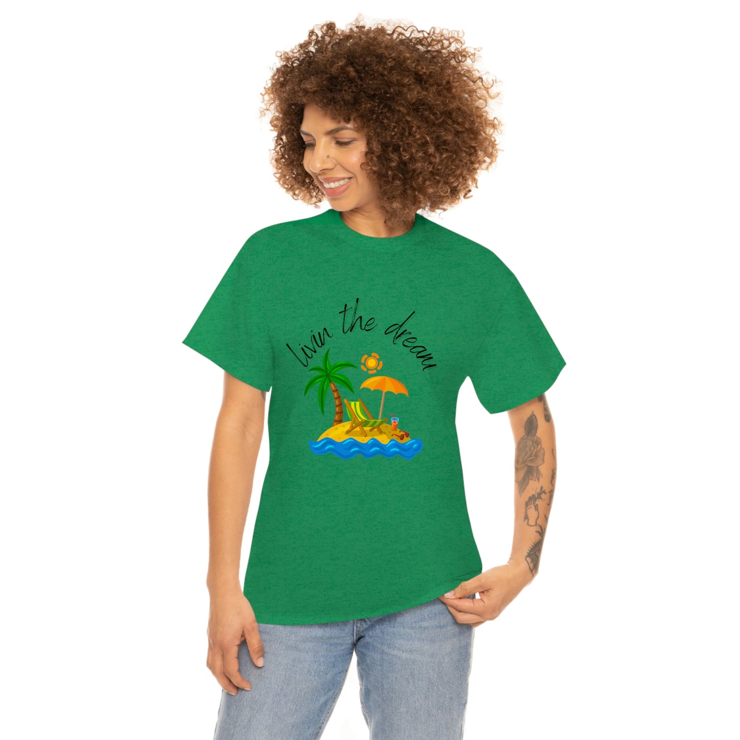 Livin' the Dream" Beach Scene T-Shirt