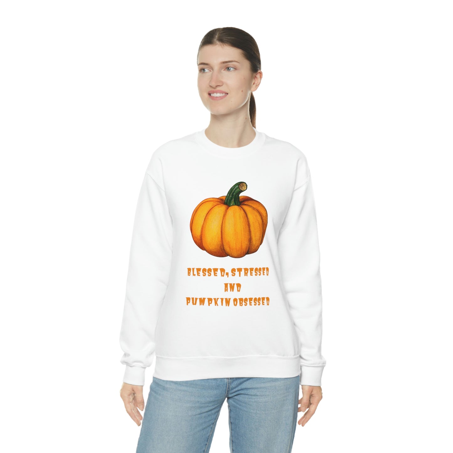 Pumpkin sweatshirt, pumpkin lover gift, obsessed with pumpkin, gift for fall, seasonal sweatshirt