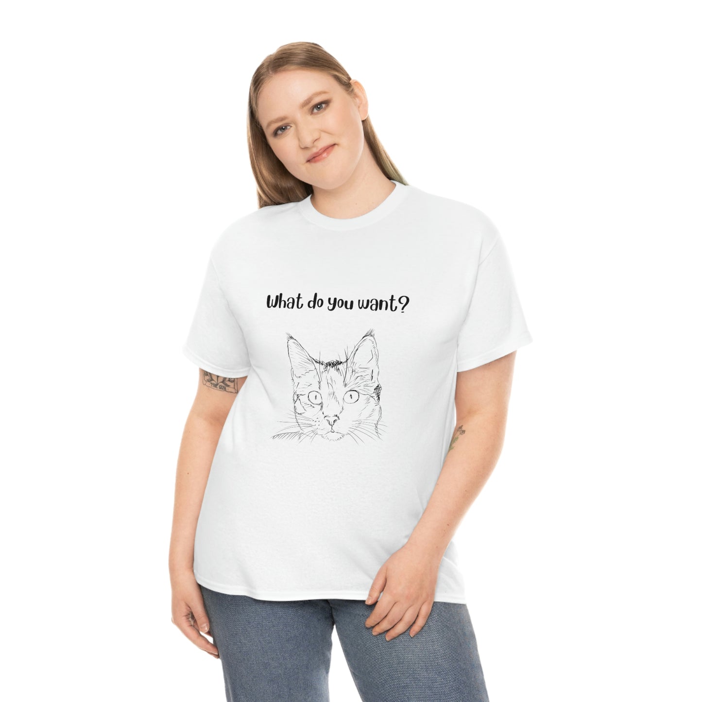 What Do You Want? Cat Slogan T-Shirt