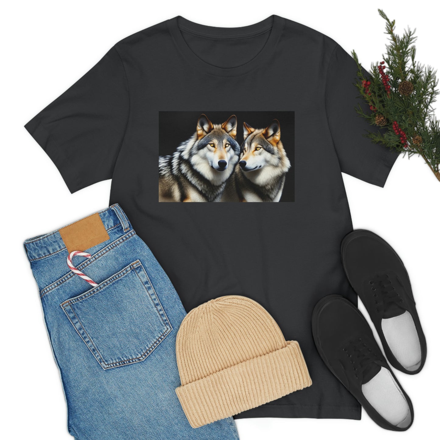 Wolf Short Sleeve Tee, wolves, gift for man, t-shirt for man, t-shirt with wolf, 2 wolves