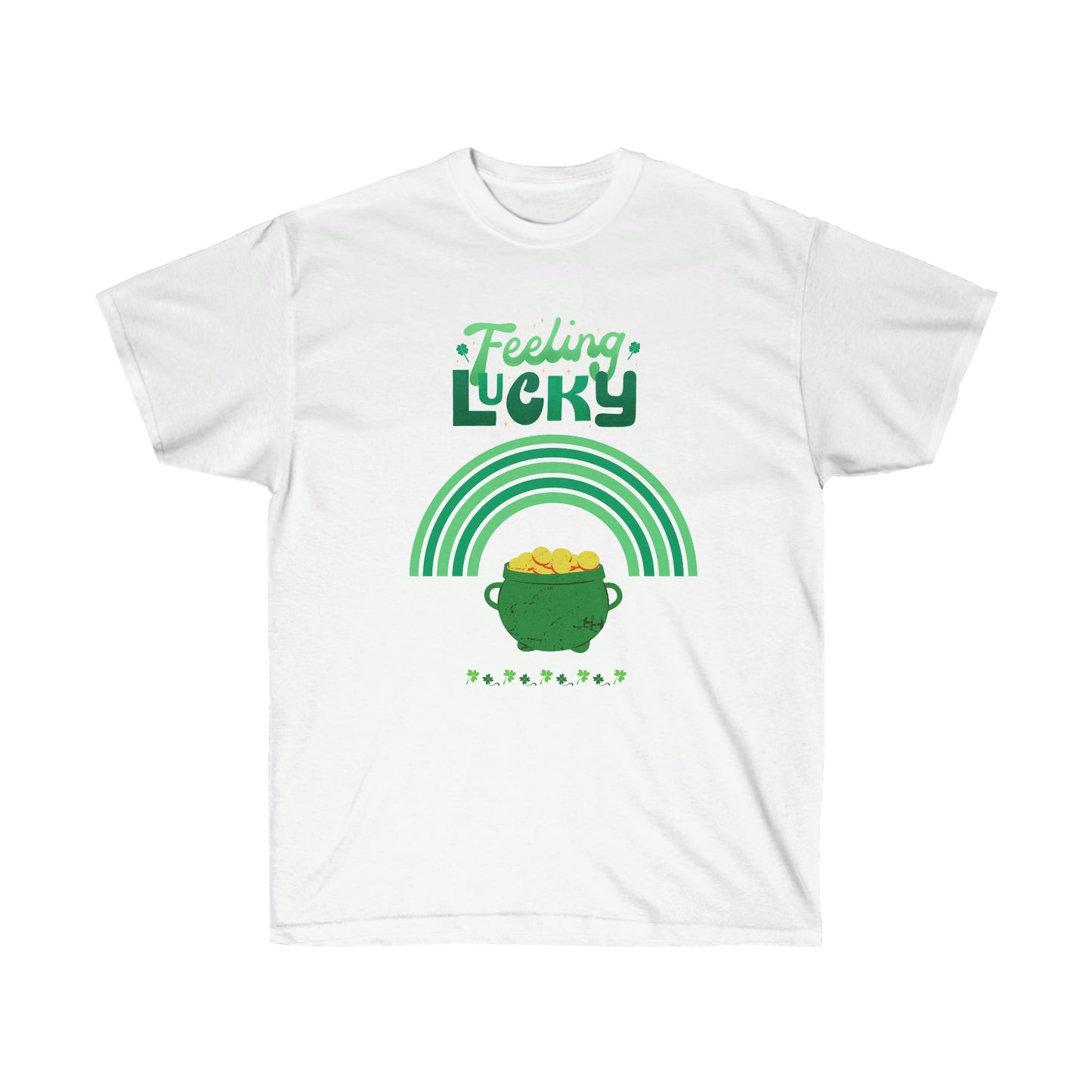 St. Patricks Day, Feeling lucky, rainbow, pot of gold, Unisex Ultra Cotton Tee, Luck of the irish, Erin go Bragh