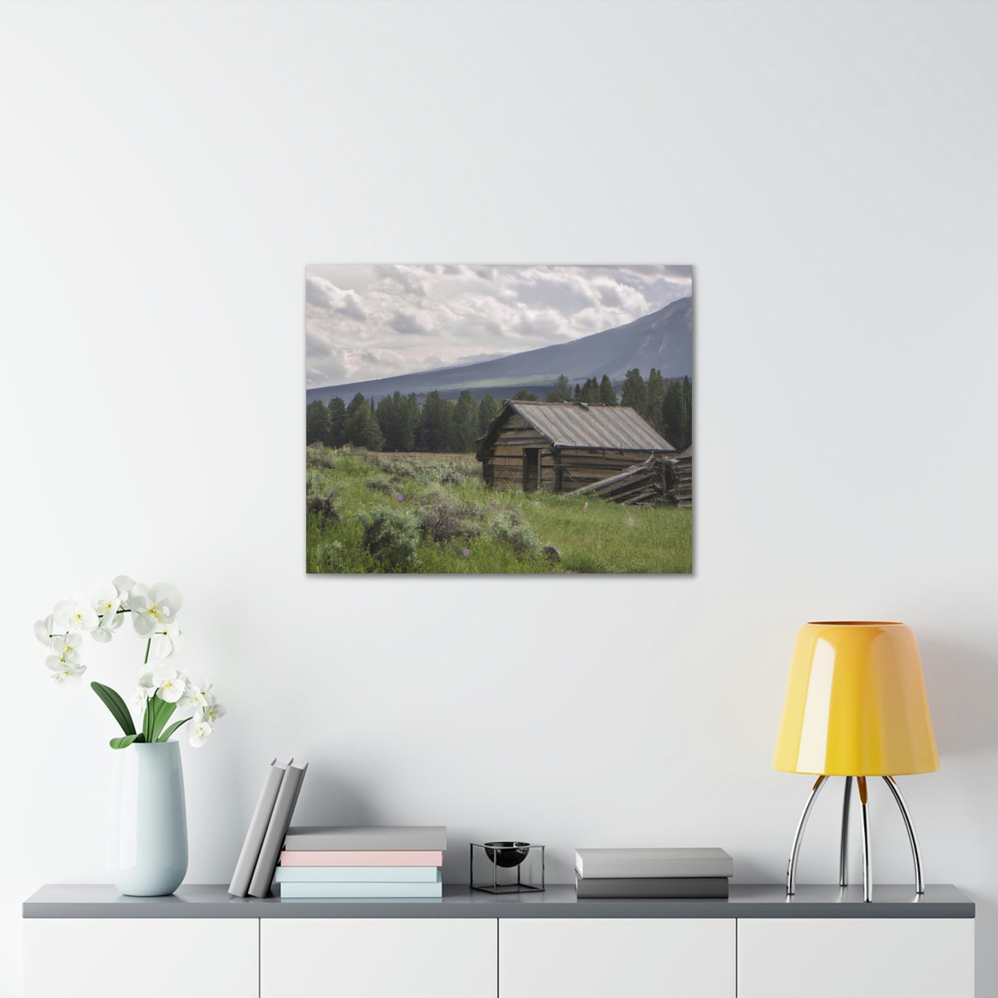 Original AI Created Canvas Print of Rustic Cabin