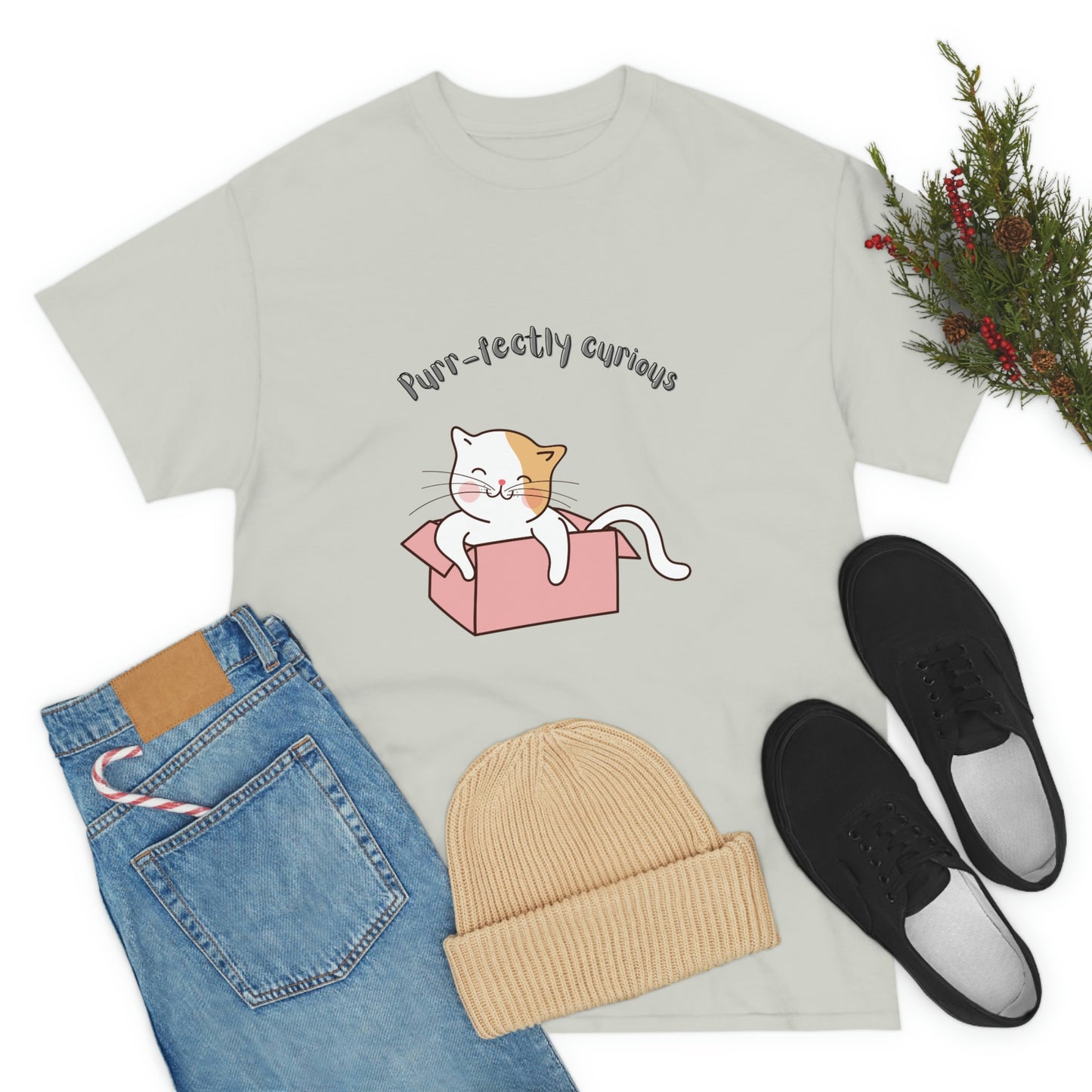 Purr-fectly Curious Cat T-Shirt