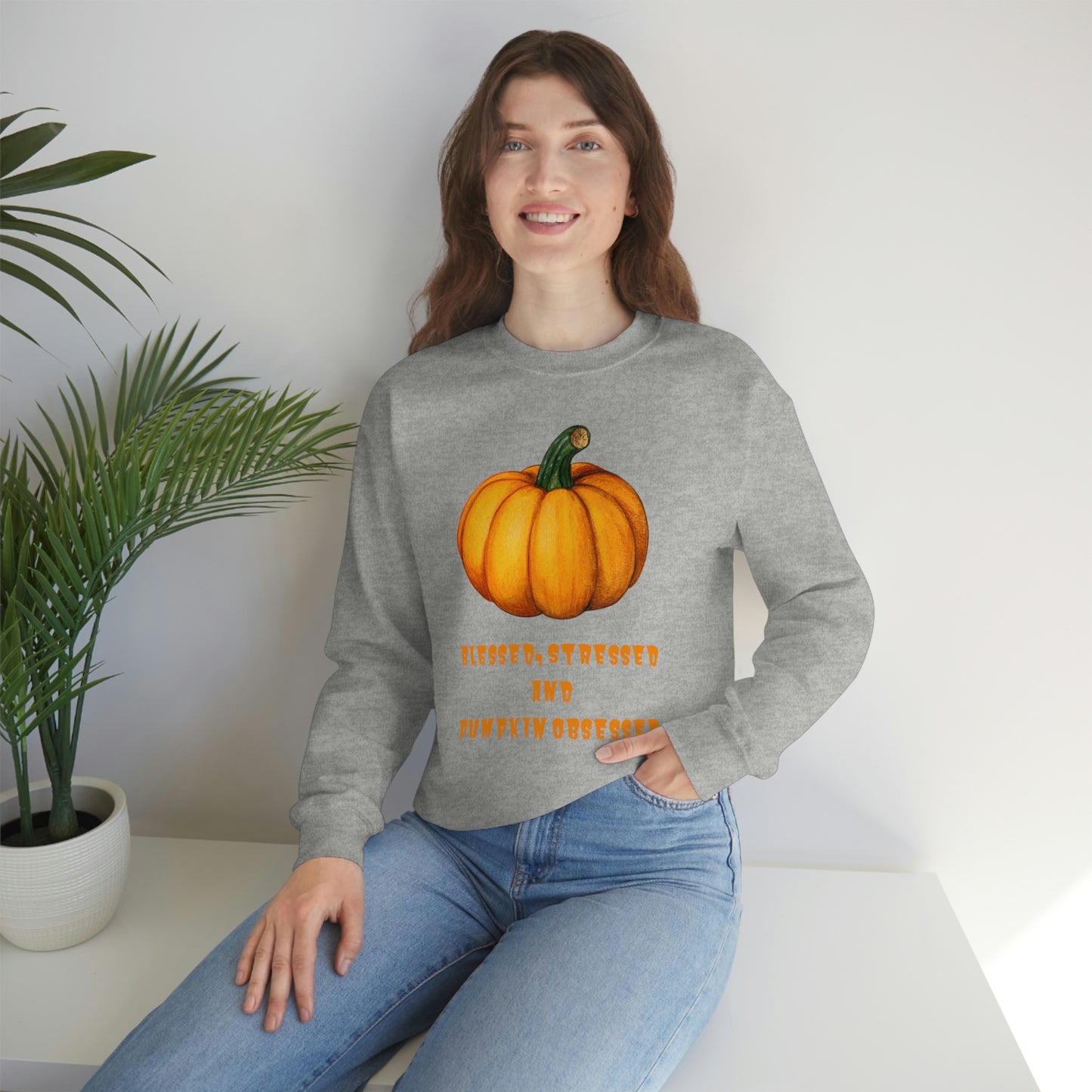 Pumpkin sweatshirt, pumpkin lover gift, obsessed with pumpkin, gift for fall, seasonal sweatshirt