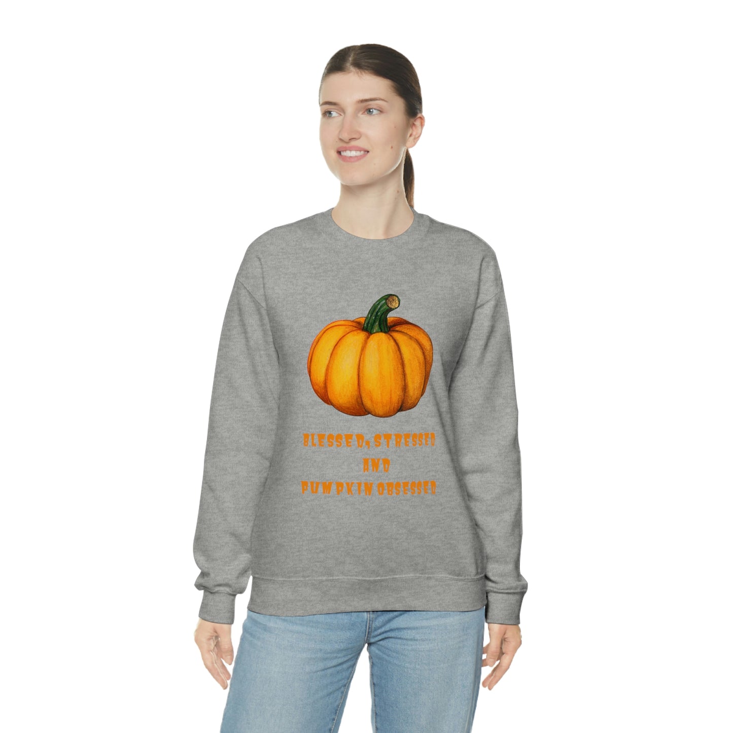 Pumpkin sweatshirt, pumpkin lover gift, obsessed with pumpkin, gift for fall, seasonal sweatshirt