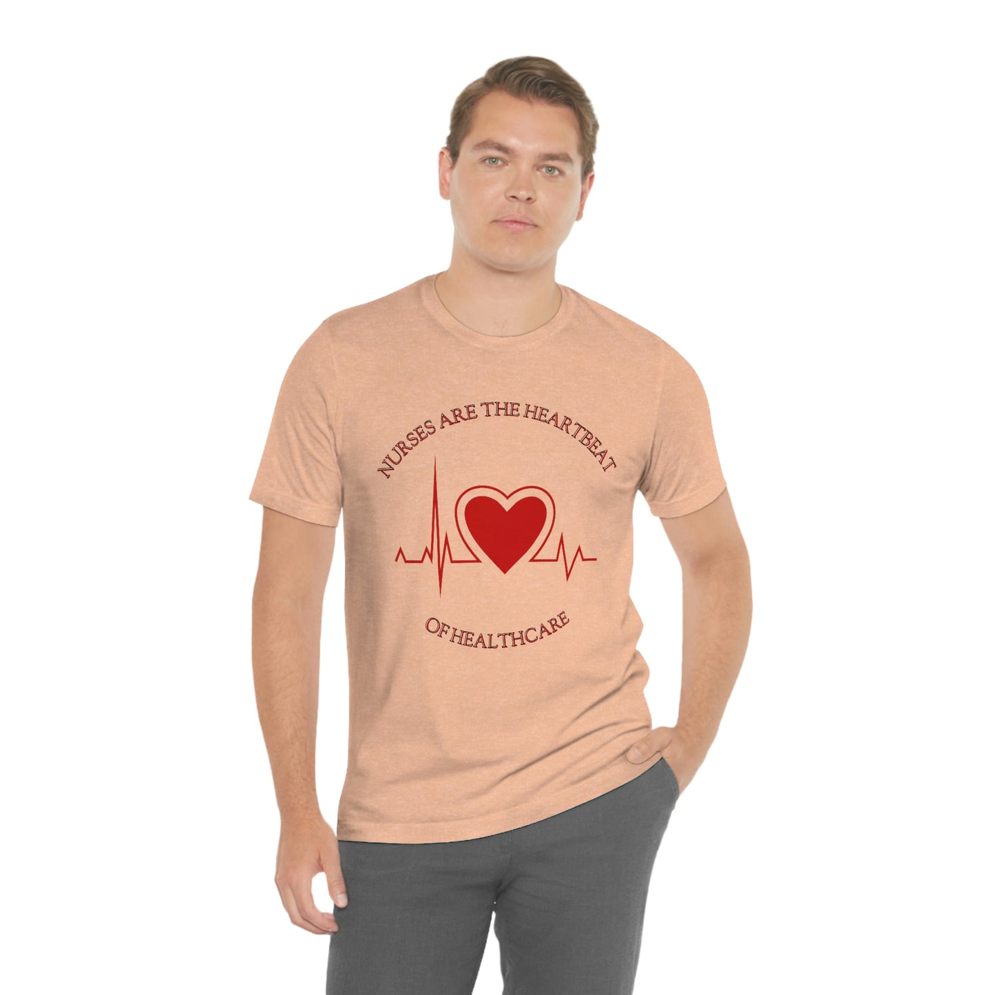 Unisex Jersey Short Sleeve Tee for Nurse, gift for nurse, nurses are the heartbeat for healthcare, heartbeat, nurse valentine gift