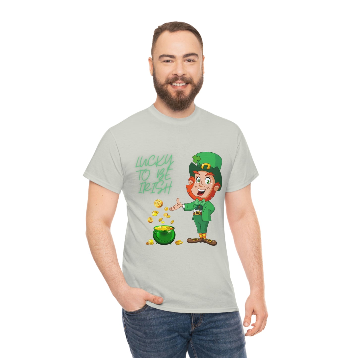 St. Patricks Day, Feeling lucky, rainbow, pot of gold, Unisex Ultra Cotton Tee, Lucky to be irish, shamrock, leprechaun