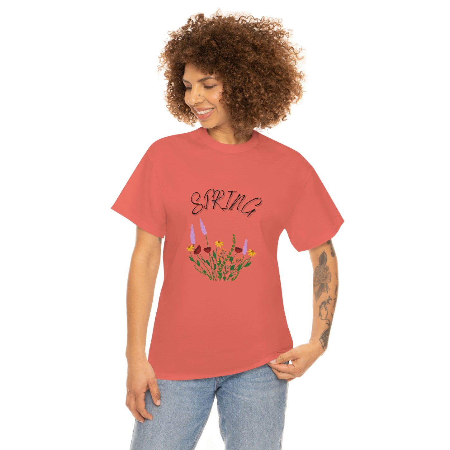 Spring Wildflowers T-Shirt, Unisex Heavy Cotton Tee