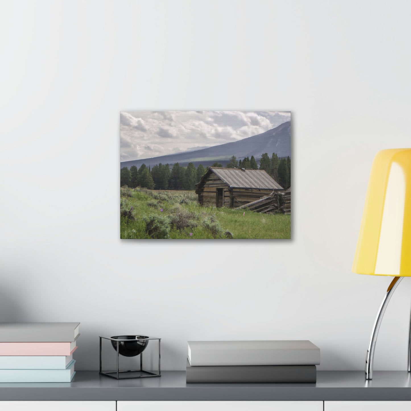 Original AI Created Canvas Print of Rustic Cabin