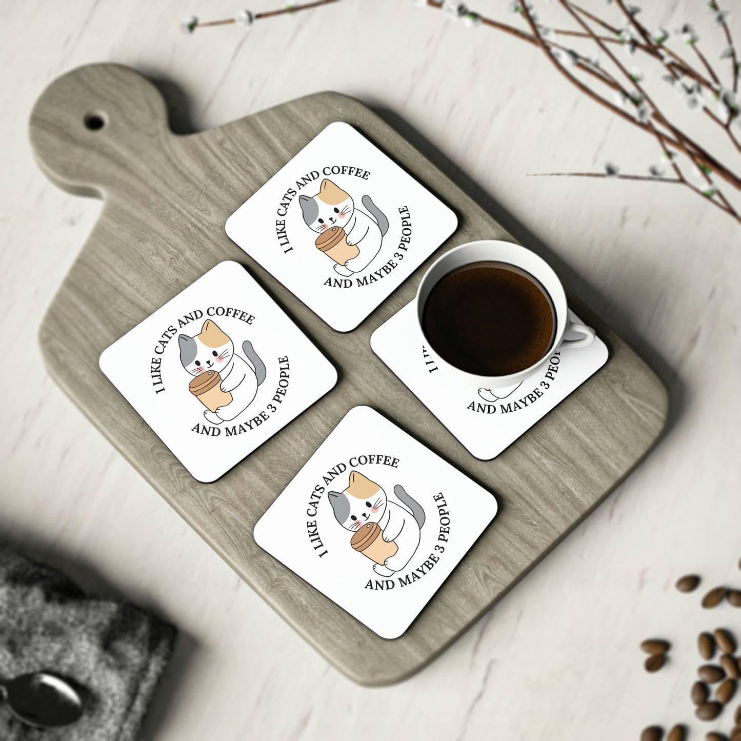 The Cat's Paws Coasters: For Feline-Fueled Beverage Lovers