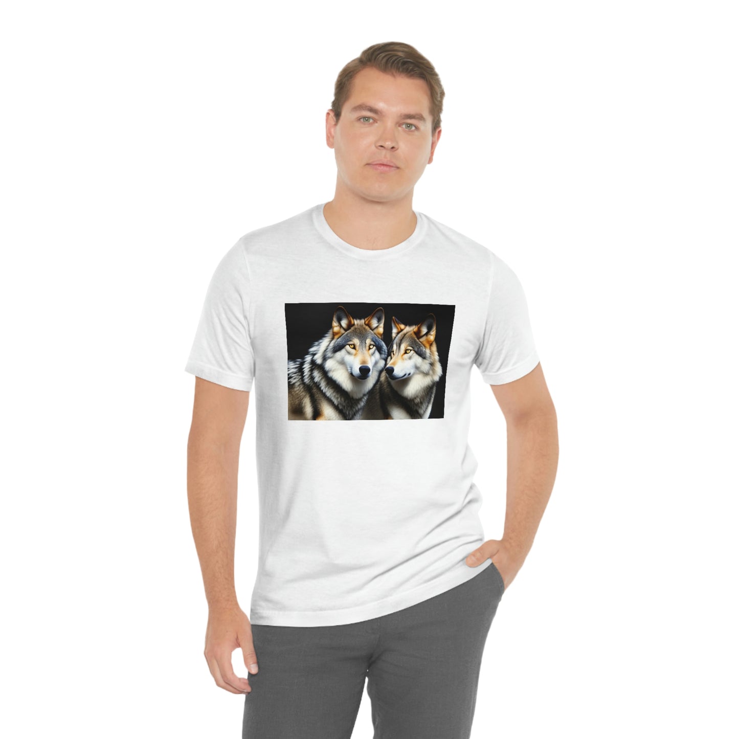 Wolf Short Sleeve Tee, wolves, gift for man, t-shirt for man, t-shirt with wolf, 2 wolves