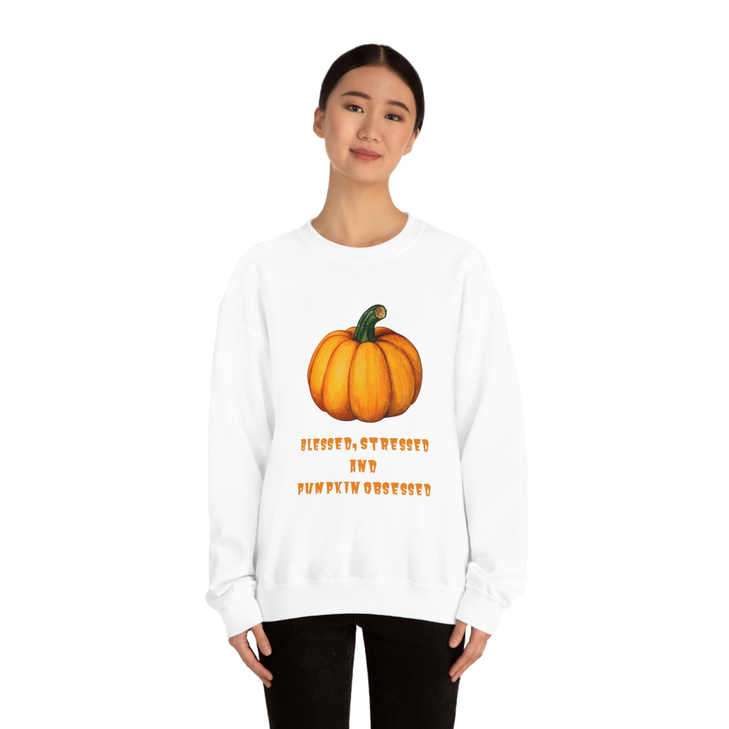 Pumpkin sweatshirt, pumpkin lover gift, obsessed with pumpkin, gift for fall, seasonal sweatshirt