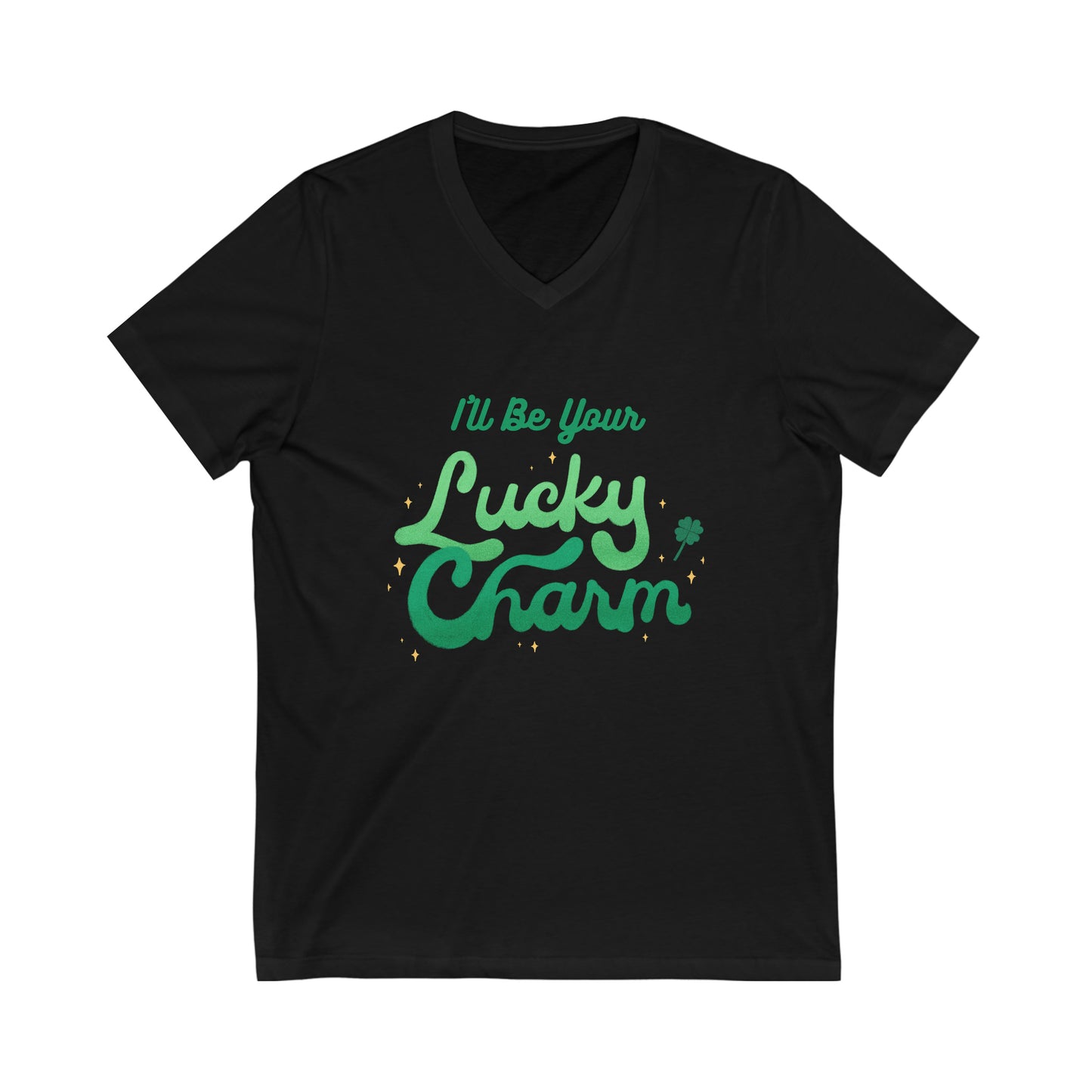 Short Sleeve V-Neck Tee, Lucky Charm, Tee for holiday, St. Patty's day Tee, Gift for Girlfriend, Gift for Boyfriend, Gift for spouse