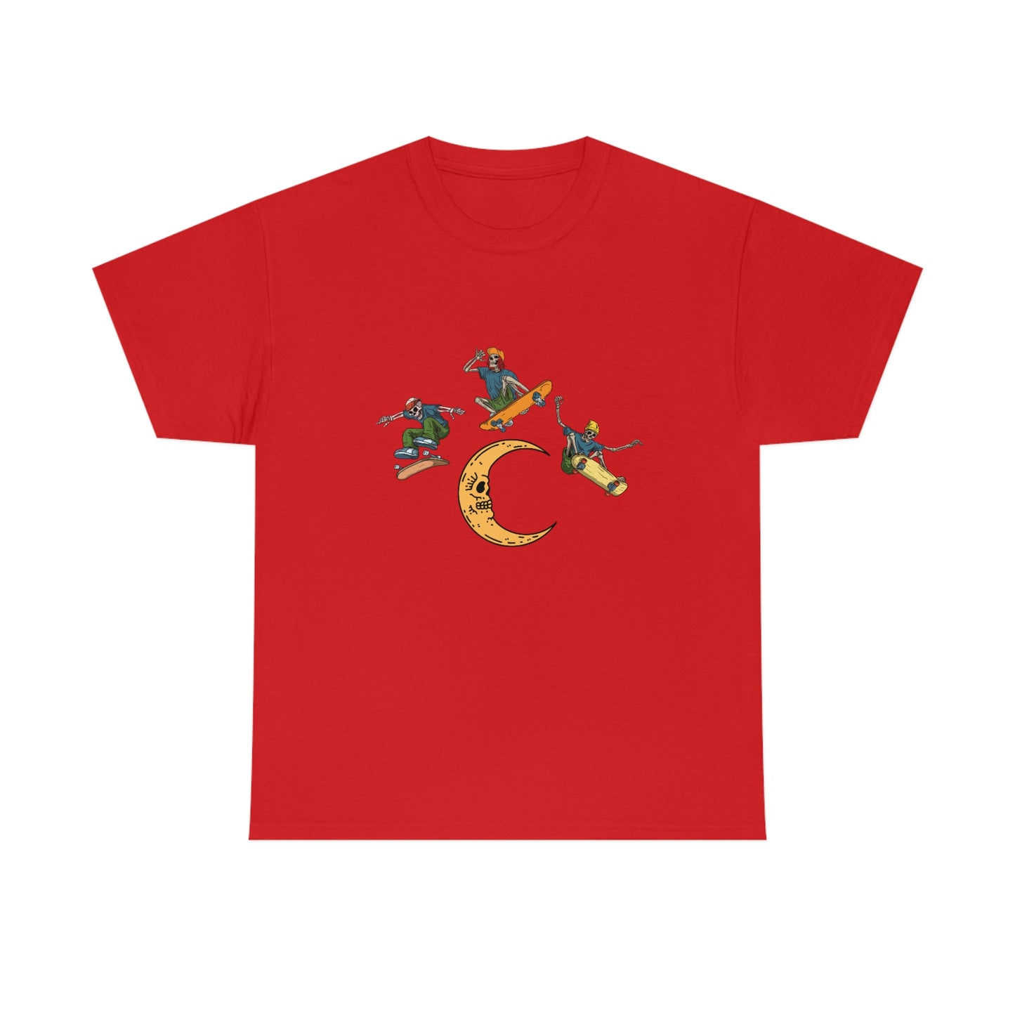 Skateboarding Skeletons Crescent Moon T-Shirt