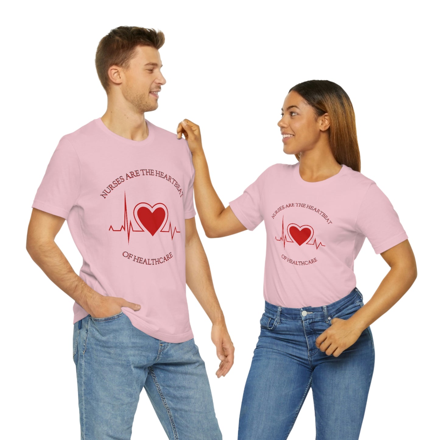 Unisex Jersey Short Sleeve Tee for Nurse, gift for nurse, nurses are the heartbeat for healthcare, heartbeat, nurse valentine gift